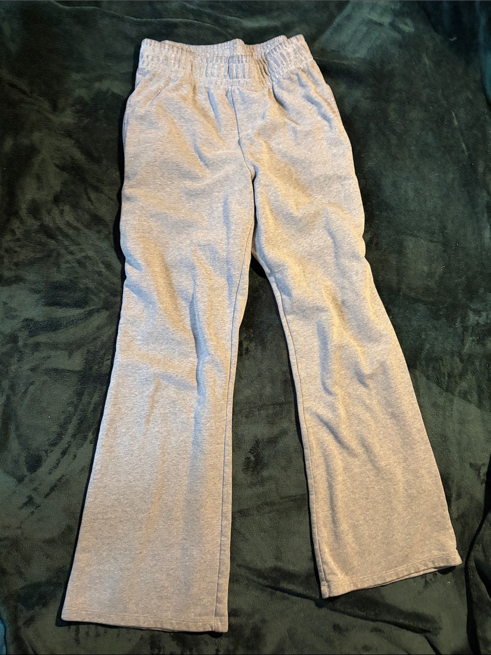 Gray Elastic Waist Sweat Pants